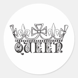 Queen with a crown classic round sticker