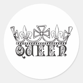 Queen with a crown classic round sticker