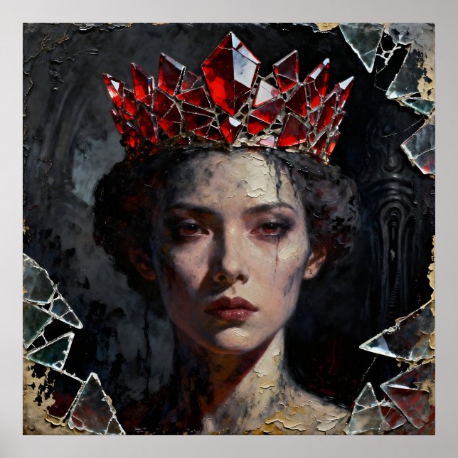 Queen With Broken Red Glass Crown Poster (Front)