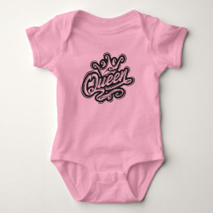 Queen With Crown, Typography Design Baby Bodysuit