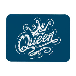 Queen With Crown, Typography Design Magnet