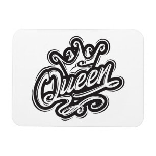 Queen With Crown, Typography Design Magnet