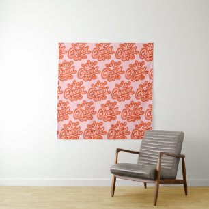 Queen With Crown, Typography Design Tapestry