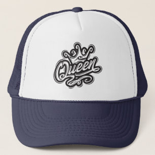 Queen With Crown, Typography Design Trucker Hat