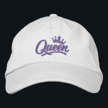 Queen With Crown Typography Embroidered Hat<br><div class="desc">You're the Queen embroidered cap from Ricaso - Show off your regal position with this text-based design - perfect for the bride (King also available in store) This clean, text-focused style keeps the design modern and versatile.. It’s a fun conversation starter and a great way to embrace your royal status....</div>