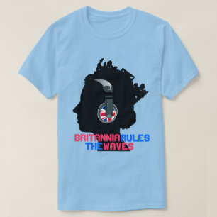 QUEEN WITH HEADPHONES (BRITANNIA RULES THE WAVES) T-Shirt