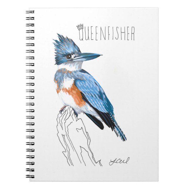 Queenfisher (Belted Kingfisher) Notebook (Front)