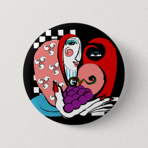 queenie 6 cm round badge