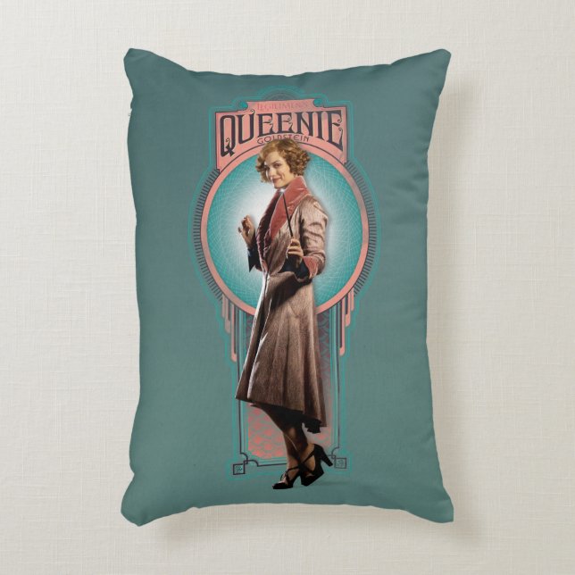 QUEENIE GOLDSTEIN™ Art Deco Panel Decorative Cushion (Front(Vertical))