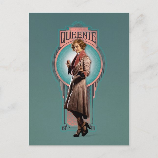 QUEENIE GOLDSTEIN™ Art Deco Panel Postcard (Front)