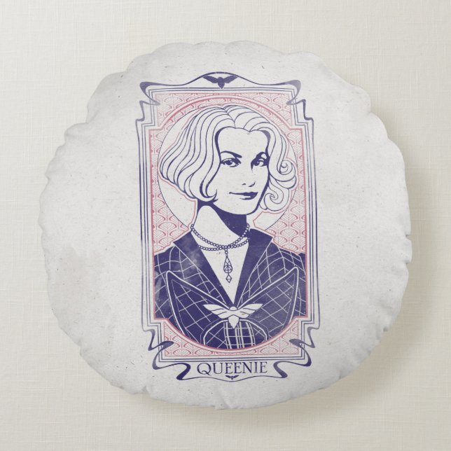 QUEENIE GOLDSTEIN™ Illustration Round Cushion (Front)