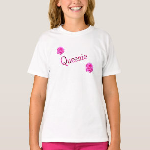 Queenie, Name, With Pink Roses, T-Shirt