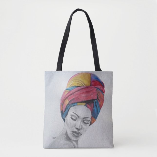 QUEENIFICENT All-Over-Print Shoulder Tote Bag (Front)
