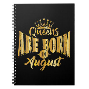 Queens Are Born In August Black Afro Woman Bday Notebook
