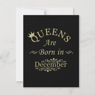 Queens are born in december card
