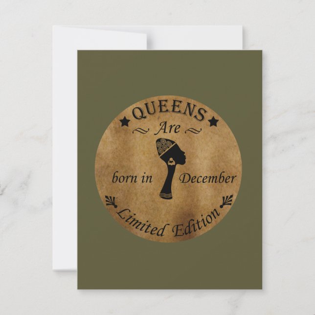 queens are born in december card (Front)