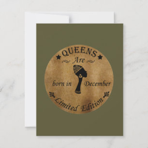 Queens are Born in December Vintage Birthday Card