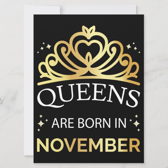 Queens Are Born In November I Invitation (Front)