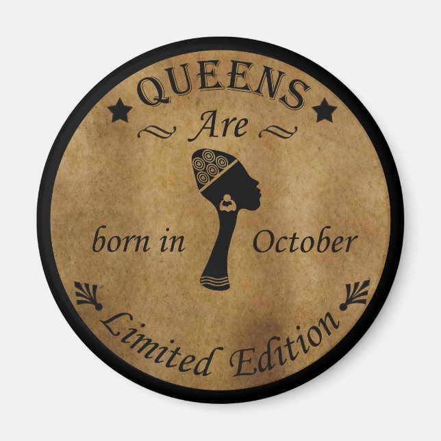 Queens are born in october magnet (Front)