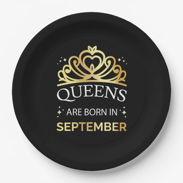 Queens Are Born In September I Paper Plate (Front)