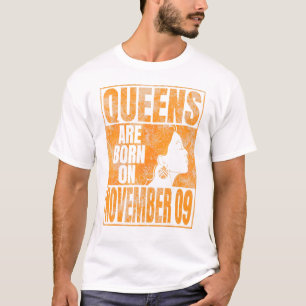 Queens Are Born On November 9th Bday Print Scorpio T-Shirt