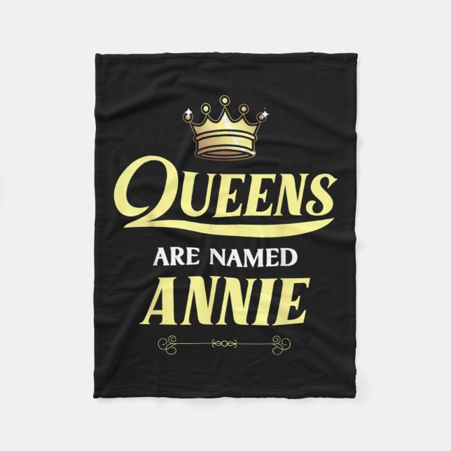 Queens Are Named Annie Gift Personalised Funny Bir Fleece Blanket (Front)