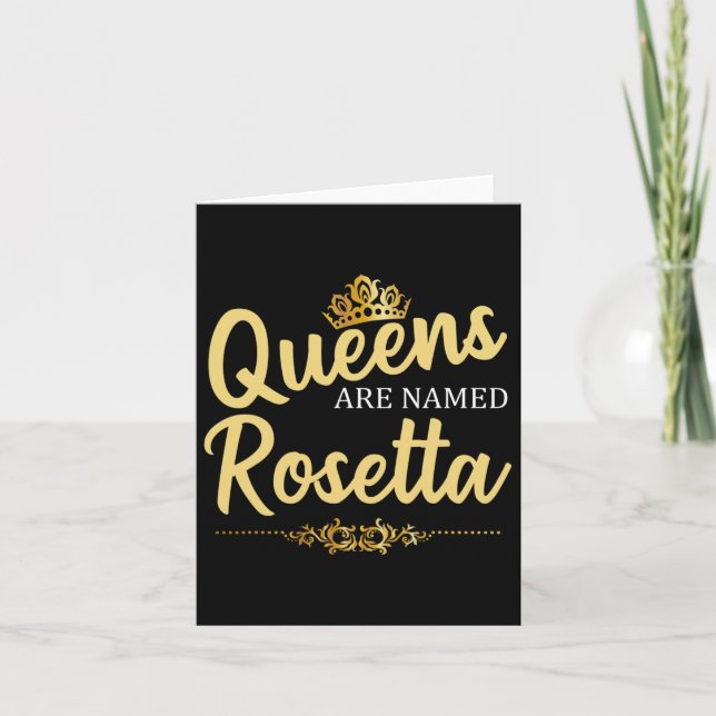 Queens Are Named Rosetta Personalised Funny Birthd Card (Front)