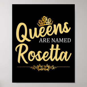 Queens Are Named Rosetta Personalised Funny Birthd Poster