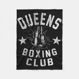 Queens Boxing Club - Vintage Distressed Boxer  Fleece Blanket