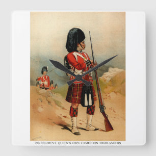 Queens Cameroon Highlanders Square Wall Clock
