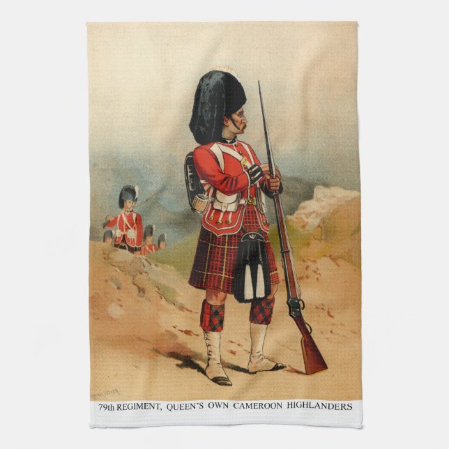 Queens Cameroon Highlanders Tea Towel (Vertical)