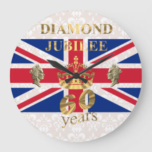 Queen's Diamond jubilee 60 years Large Clock