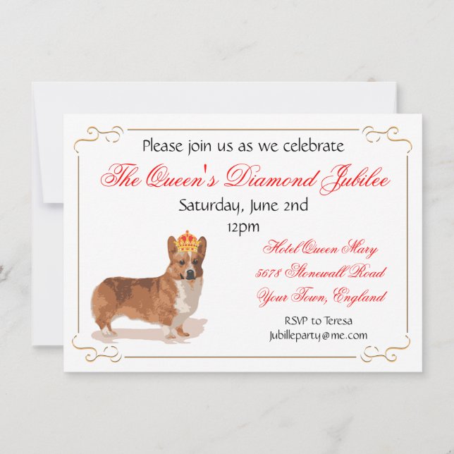 Queen's Diamond Jubilee Party Invitation (Back)