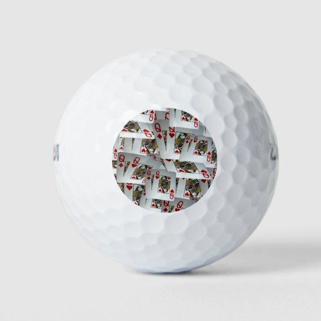 "Queen's Gambit: Scattered Pairs of Pocket Queens" Golf Balls (Front)