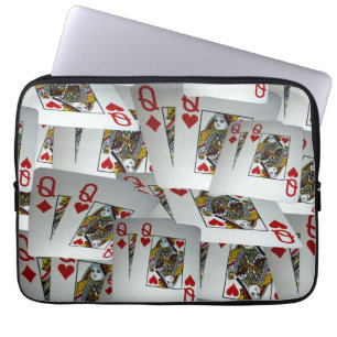 "Queen's Gambit: Scattered Pairs of Pocket Queens" Laptop Sleeve