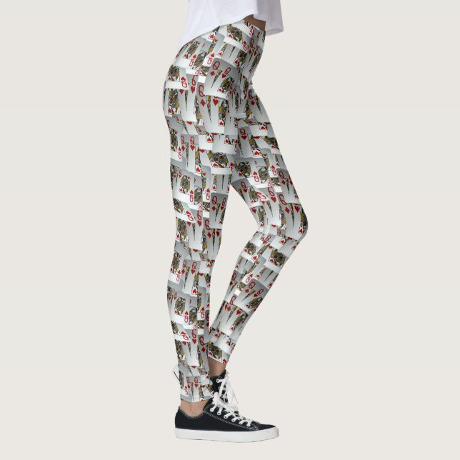 "Queen's Gambit: Scattered Pairs of Pocket Queens" Leggings (Right)