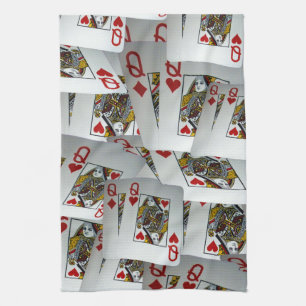 "Queen's Gambit: Scattered Pairs of Pocket Queens" Tea Towel