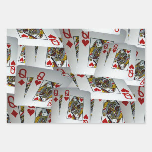 "Queen's Gambit: Scattered Pairs of Pocket Queens" Wrapping Paper Sheet