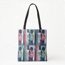 Queen's Guard, British Soldier, Pop Art Tote Bag