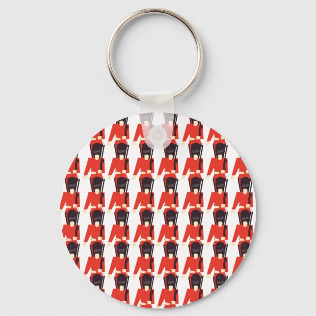 Queens Guard Soldiers Pattern Key Ring (Front)