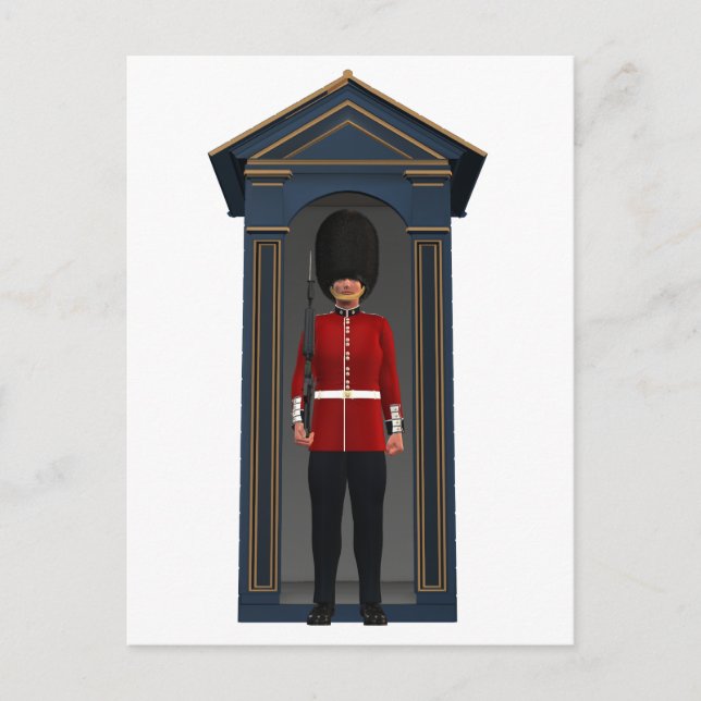 Queen's Guardsman In Shack Postcard (Front)