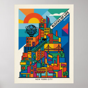 Queens Modernist City Poster