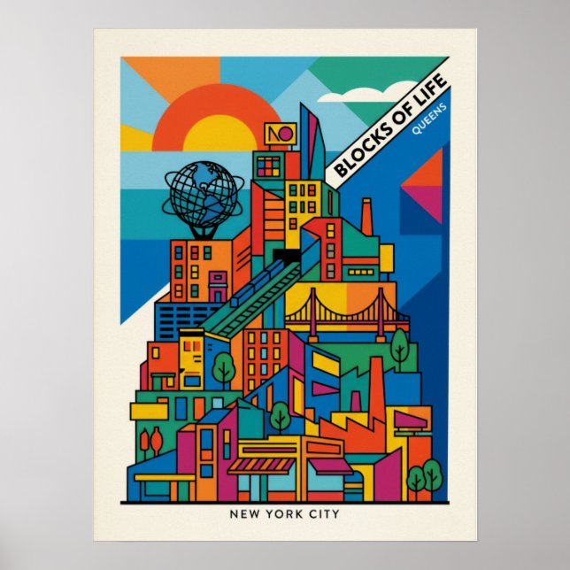 Queens Modernist City Poster (Front)