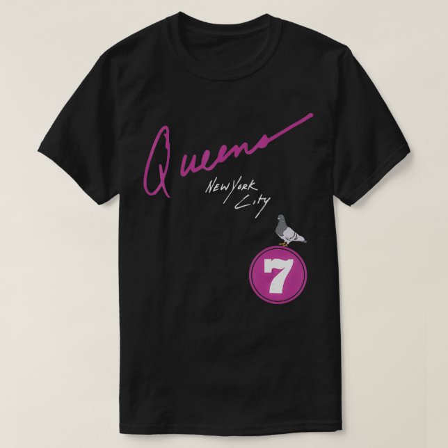 Queens New York City Pigeon 7 Train T-Shirt (Design Front)