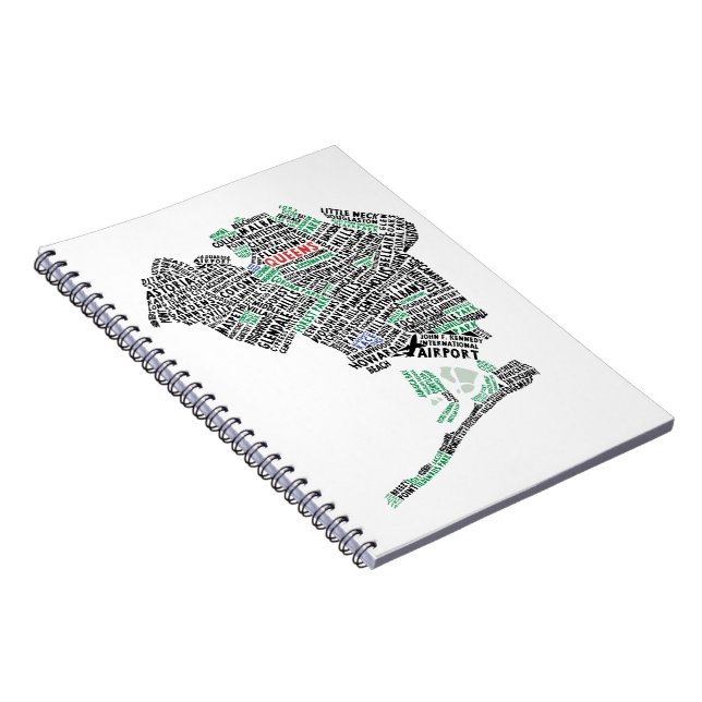 Queens New York City Word Art Map Notebook (Right Side)