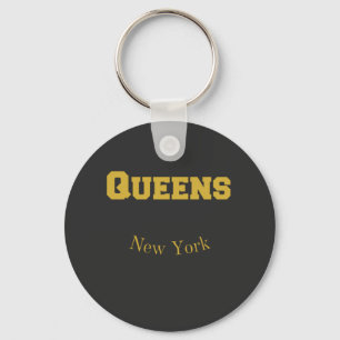 Queens New York Gold  Key Ring