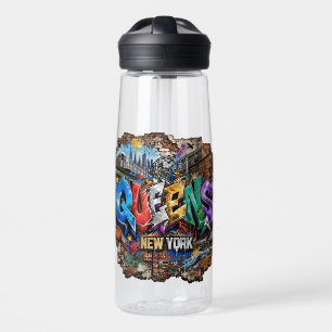 Queens New York Graffiti Wall Art Water Bottle