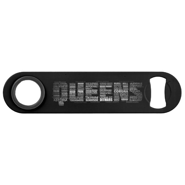 Queens New York Typography Bottle Openers (Front (Horizontal))