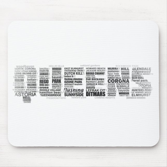 Queens New York Typography Mousepad (Front)