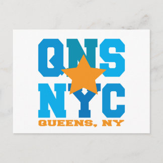 Queens, NY Blue Postcard
